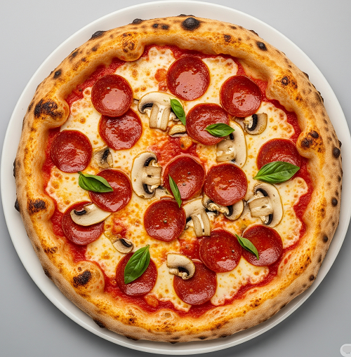 Smoked Sausage, Mushrooms & Onion Pizza 