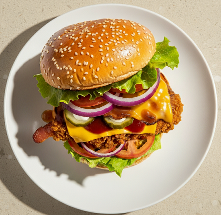 Mix Burger With Chips 